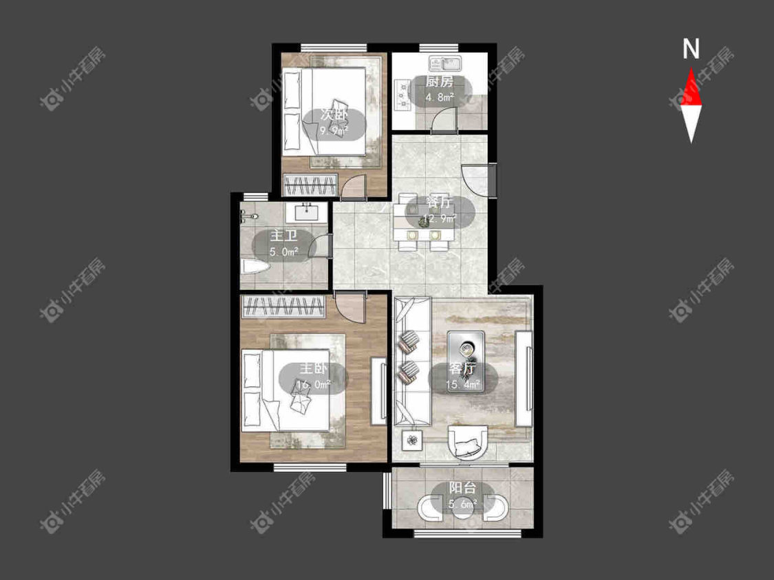 常州锦阳花苑在租房源户型图_小牛看房