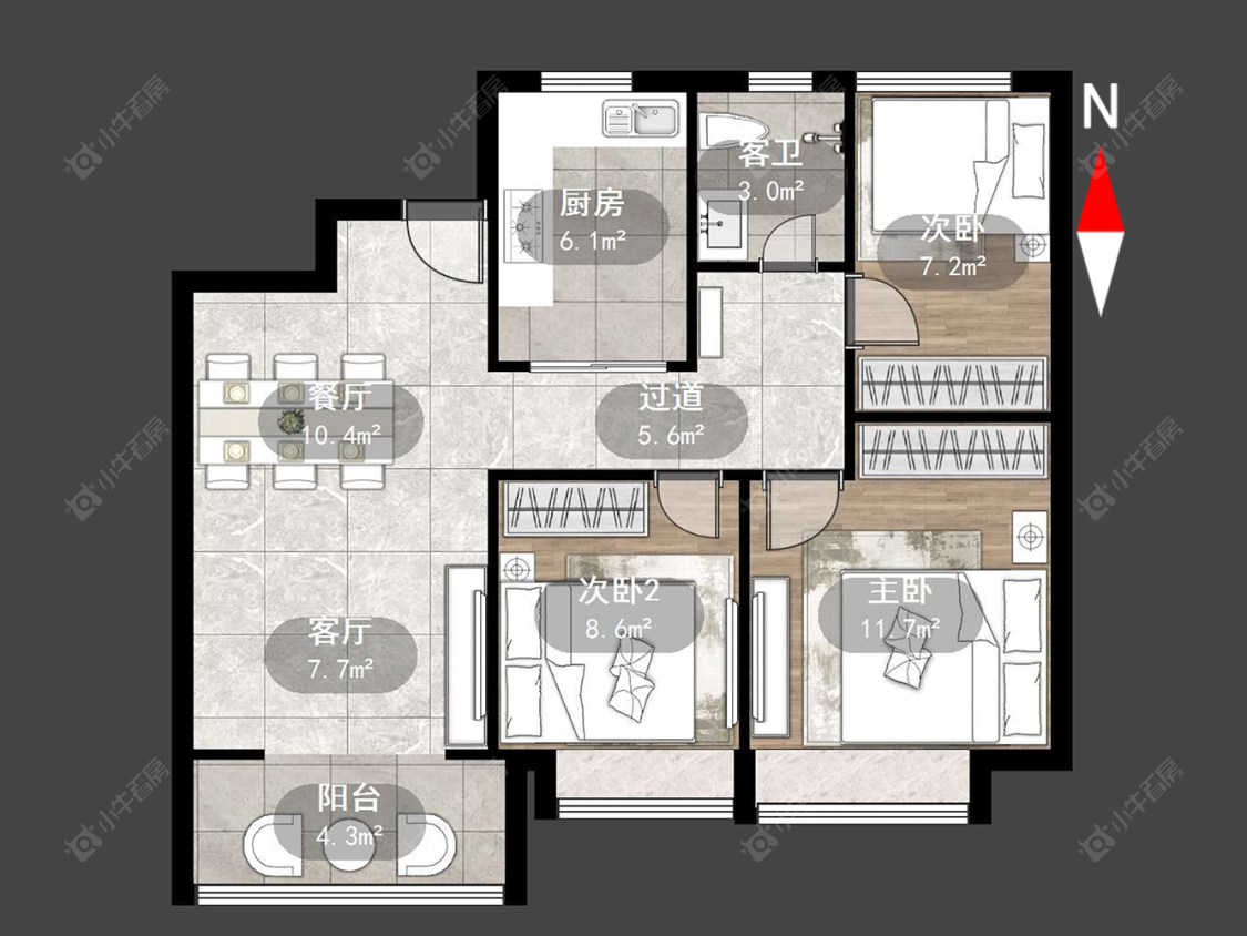 常州华润万象府在售二手房源户型图_小牛看房