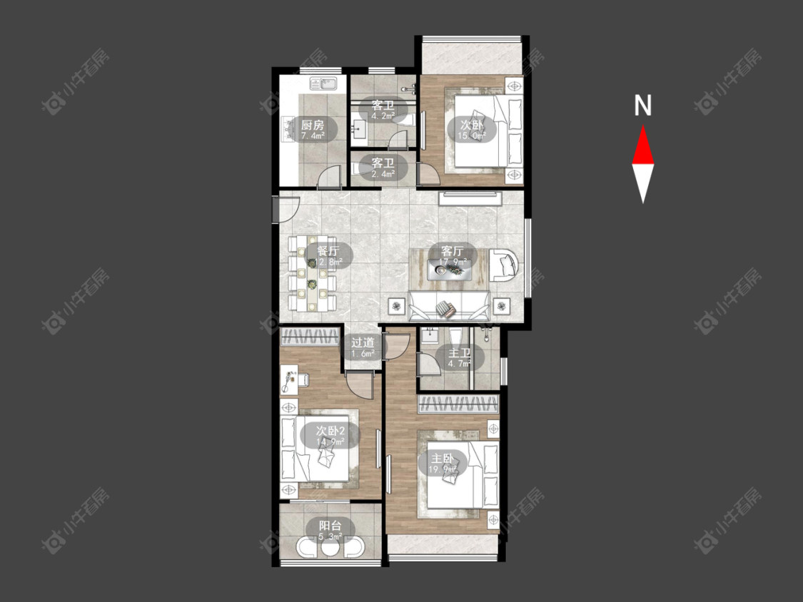 常州滨江明珠城西区在售二手房房源户型图_小牛看房