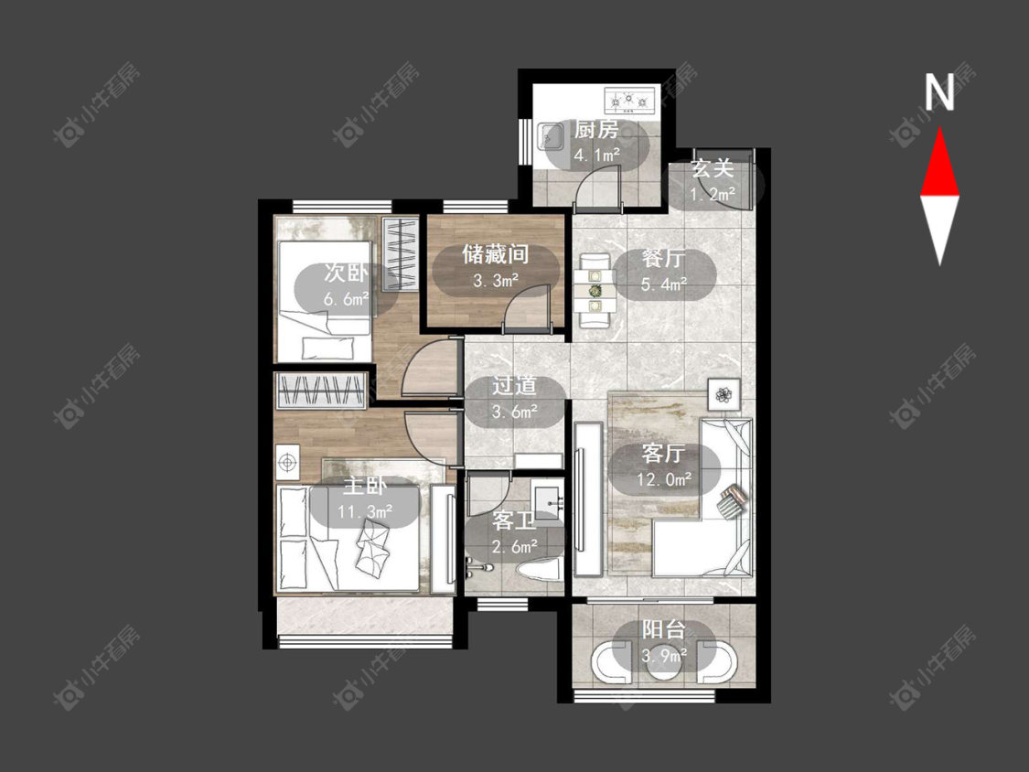 常州大唐中南上悦城在售二手房源户型图_小牛看房
