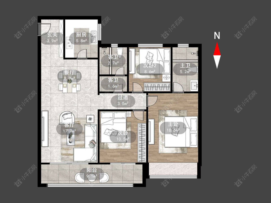 常州碧桂园金科光明府在售二手房源户型图_小牛看房