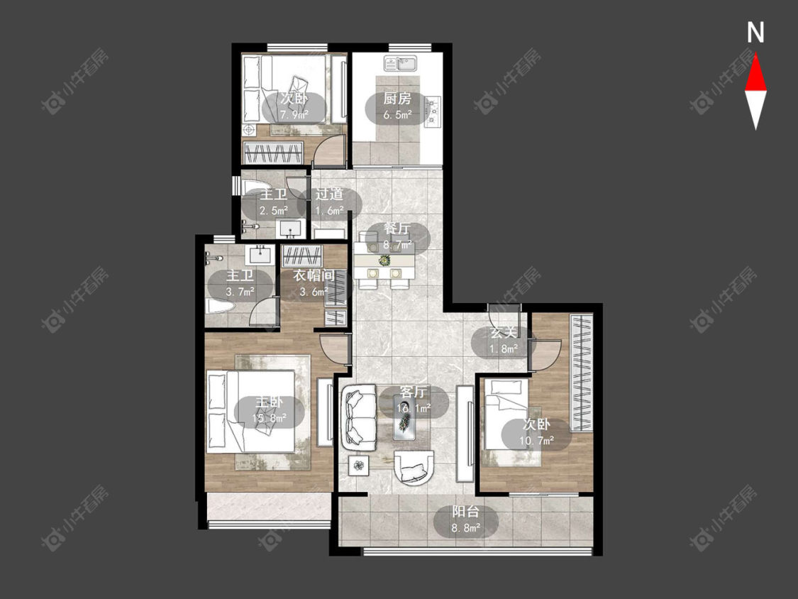 常州保利和光晨樾在售二手房源户型图_小牛看房