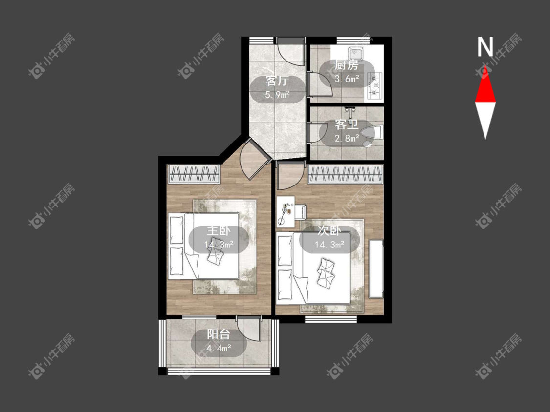 常州花园新村（钟楼）在租房源户型图_小牛看房