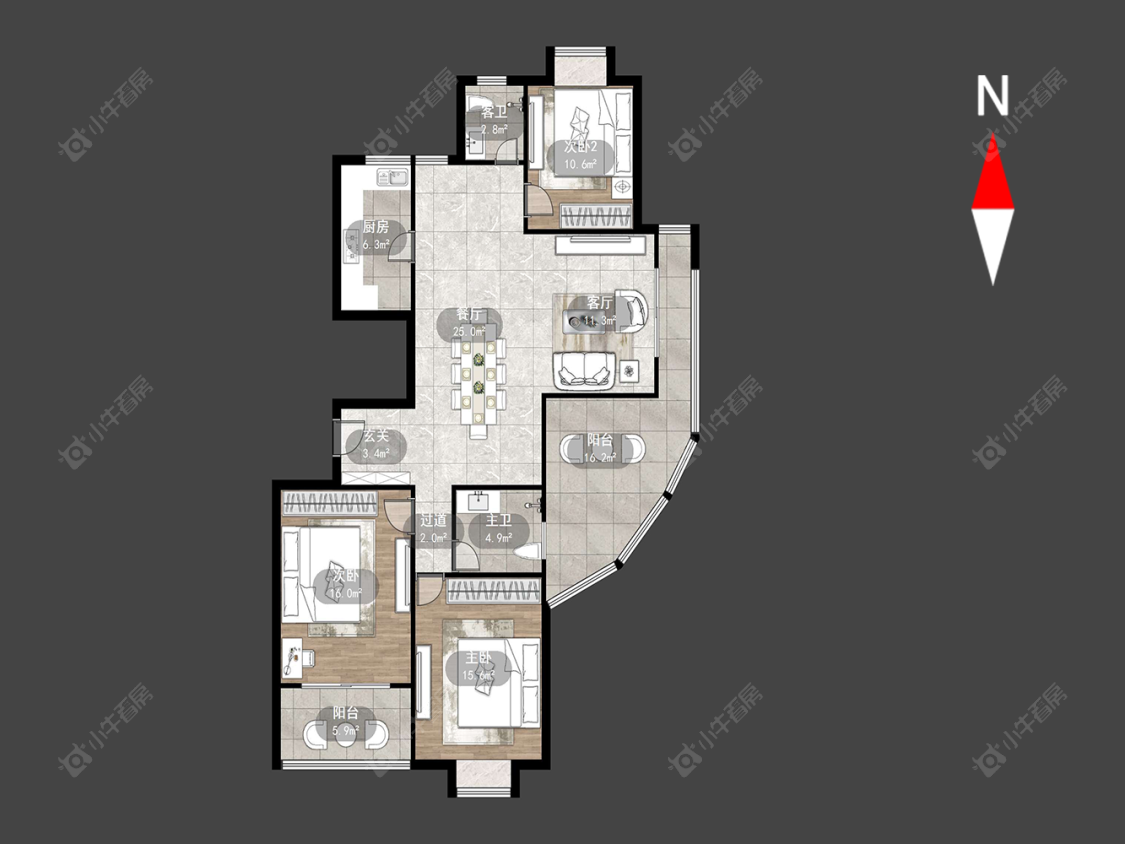 常州府琛花园在售二手房源户型图_小牛看房