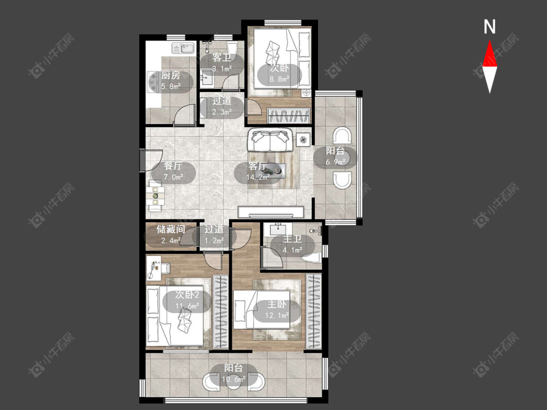 常州上东区在售二手房源户型图_小牛看房