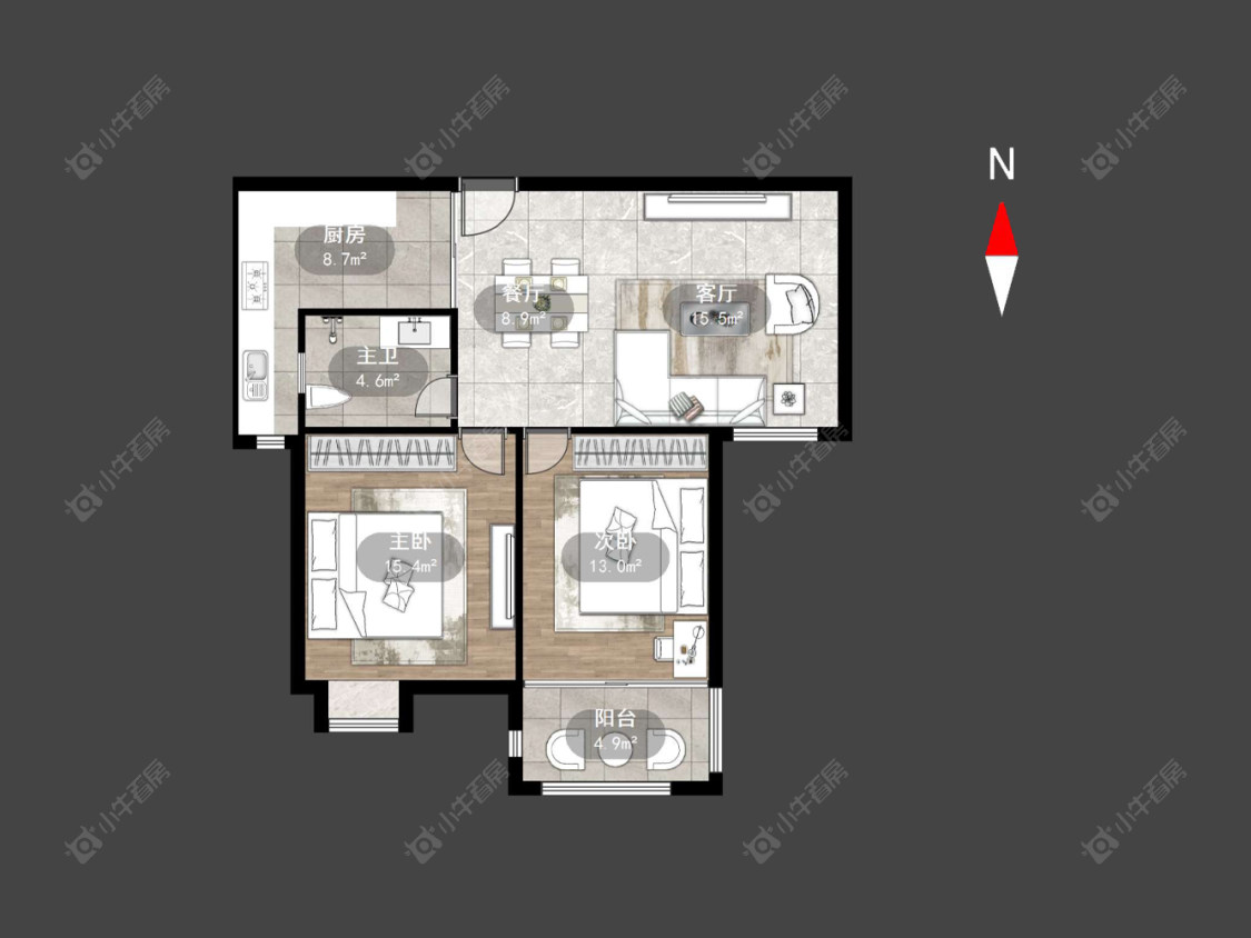 九洲花园二期房源户型图 常州九洲花园二期在售二手房源户型图_小牛看房