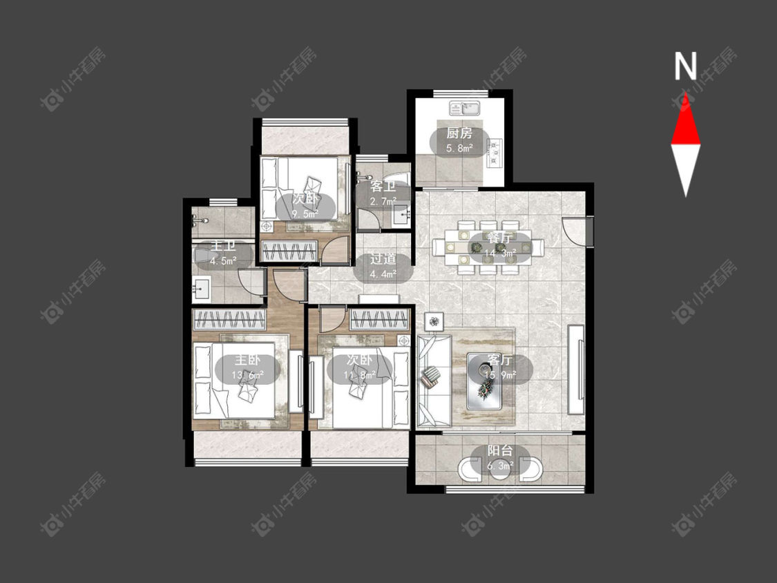 常州万科新都会在售二手房源户型图_小牛看房