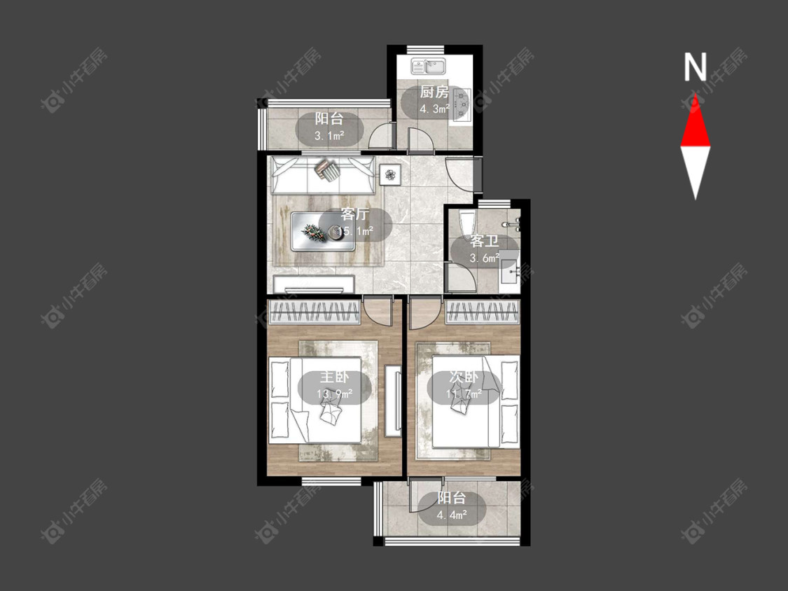 常州勤业四村南区在售二手房源户型图_小牛看房