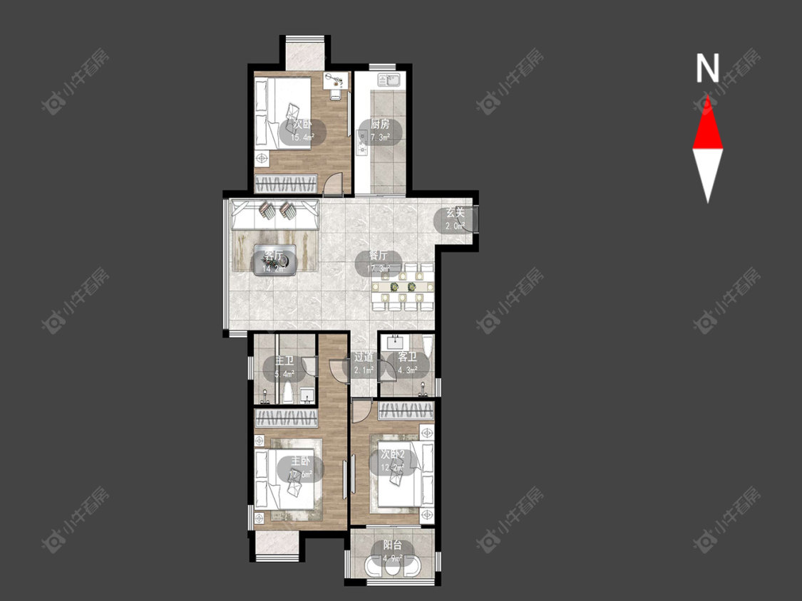 常州金百花园在售二手房源户型图_小牛看房