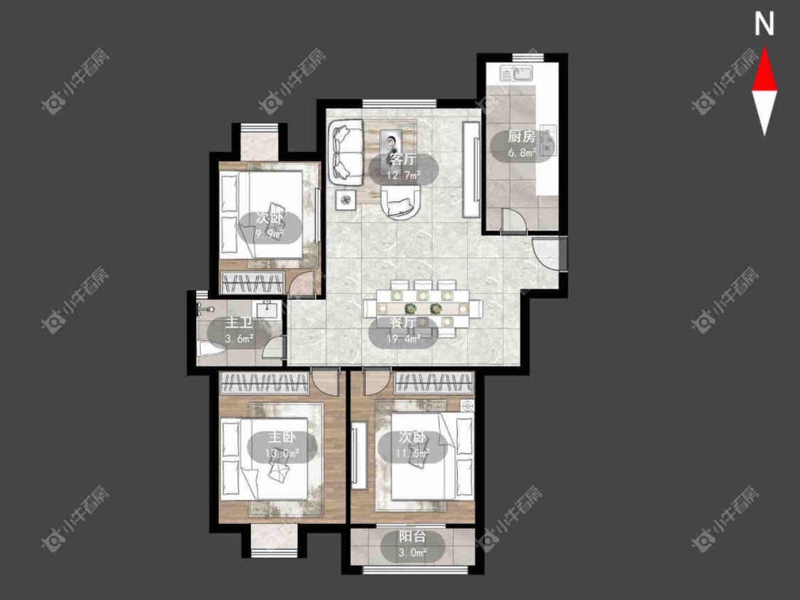 常州金色新城西区在租房源户型图_小牛看房