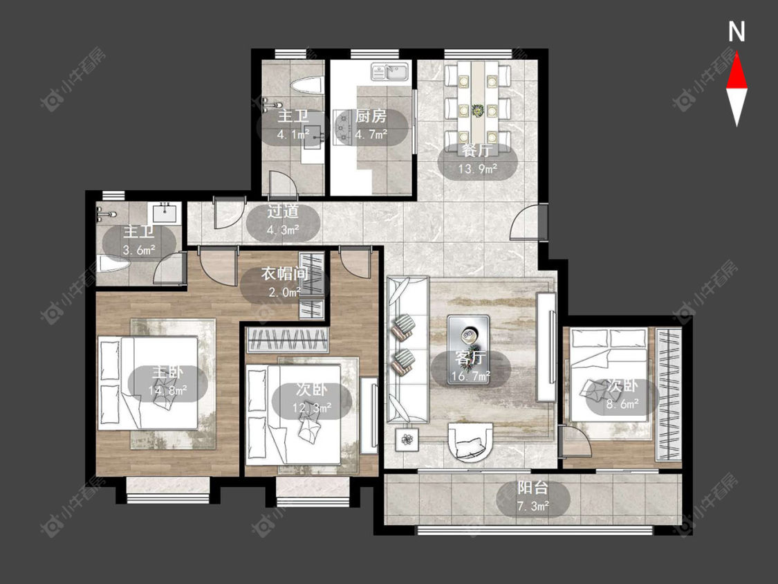 常州龙城金茂府西区在售二手房源户型图_小牛看房