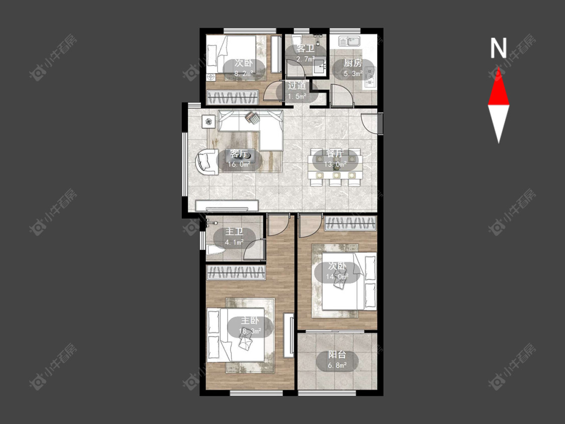 路劲城市主场房源户型图 常州路劲城市主场在售二手房源户型图_小牛看房