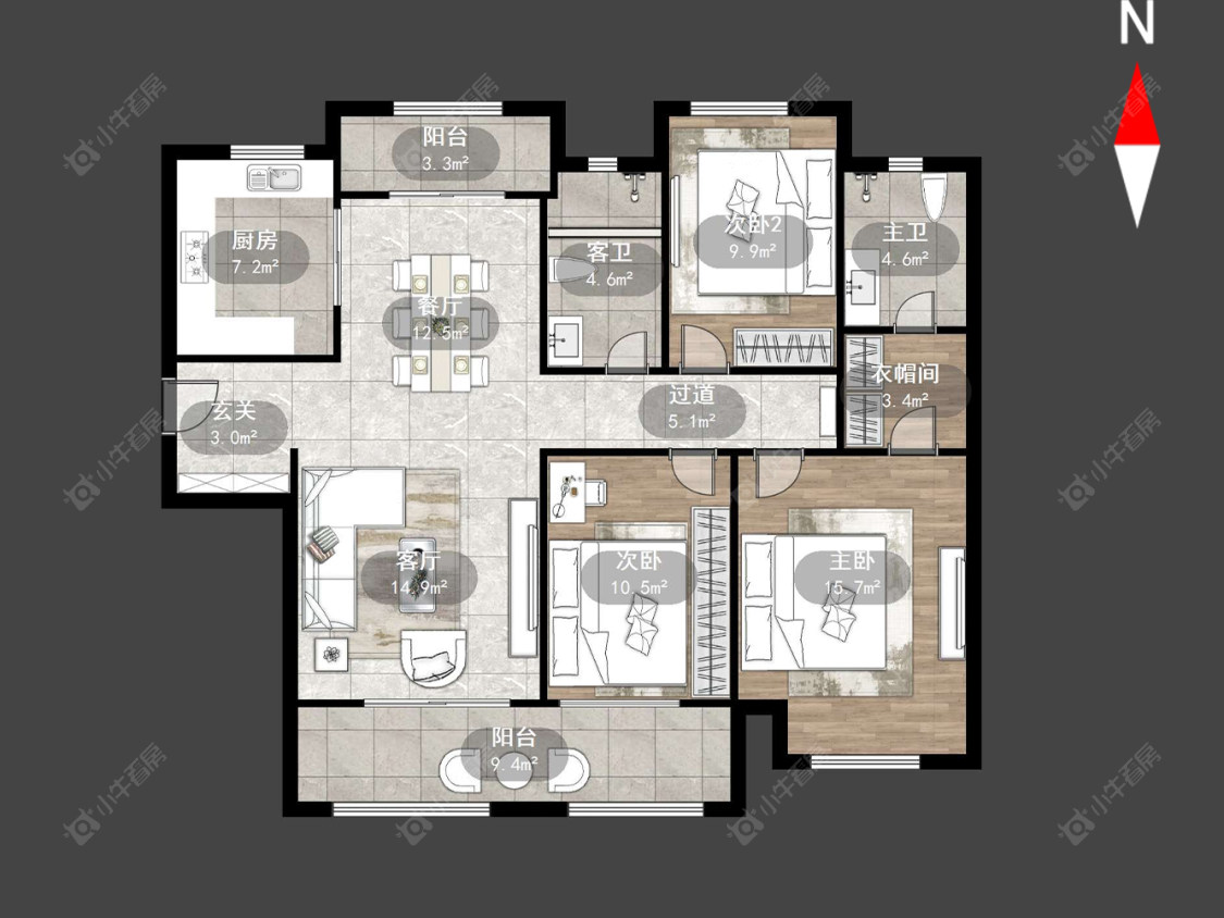 香溢紫郡一期房源户型图 常州香溢紫郡一期在售二手房源户型图_小牛看房