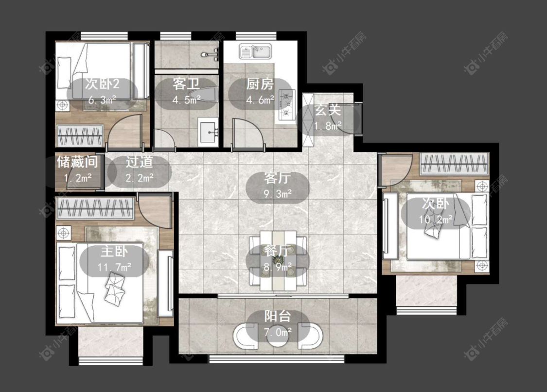 常州万科弘阳君望甲第在售二手房源户型图_小牛看房