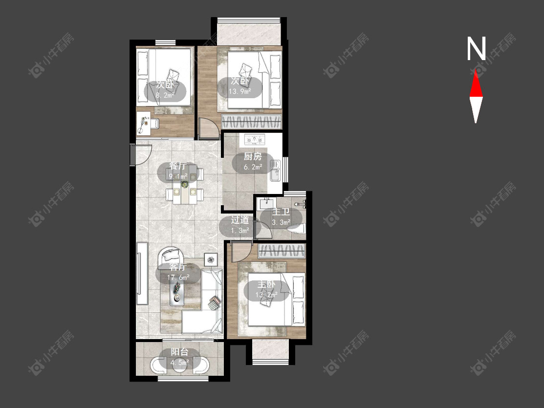 常州华润国际四期在售二手房源户型图_小牛看房