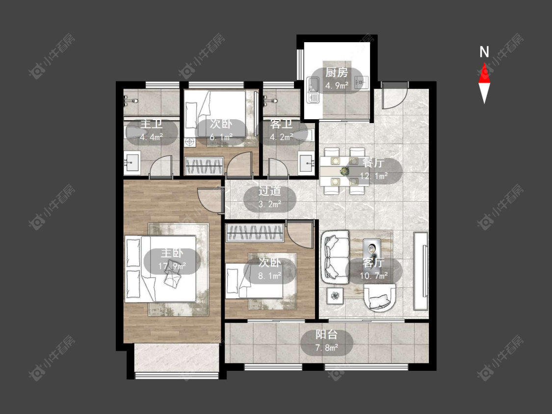 常州万达光语未来二期在售二手房源户型图_小牛看房