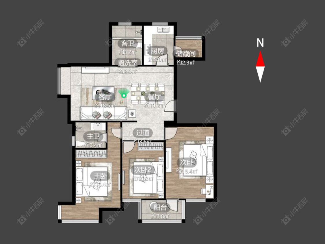 滨江明珠城东区房源户型图 常州滨江明珠城东区在售二手房源户型图_小牛看房
