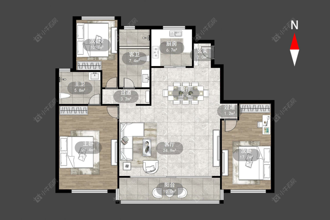 常州路劲铂樾在售二手房源户型图_小牛看房