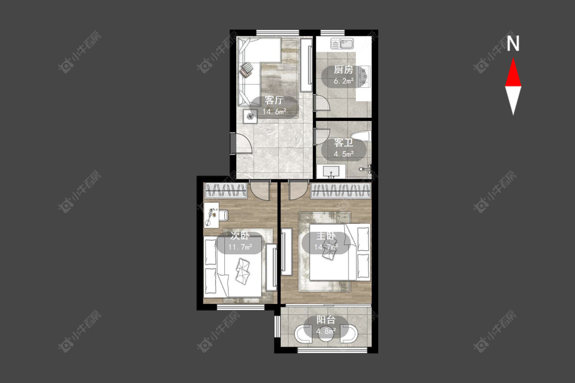 中凉二村房源户型图 常州中凉二村在售二手房源户型图_小牛看房
