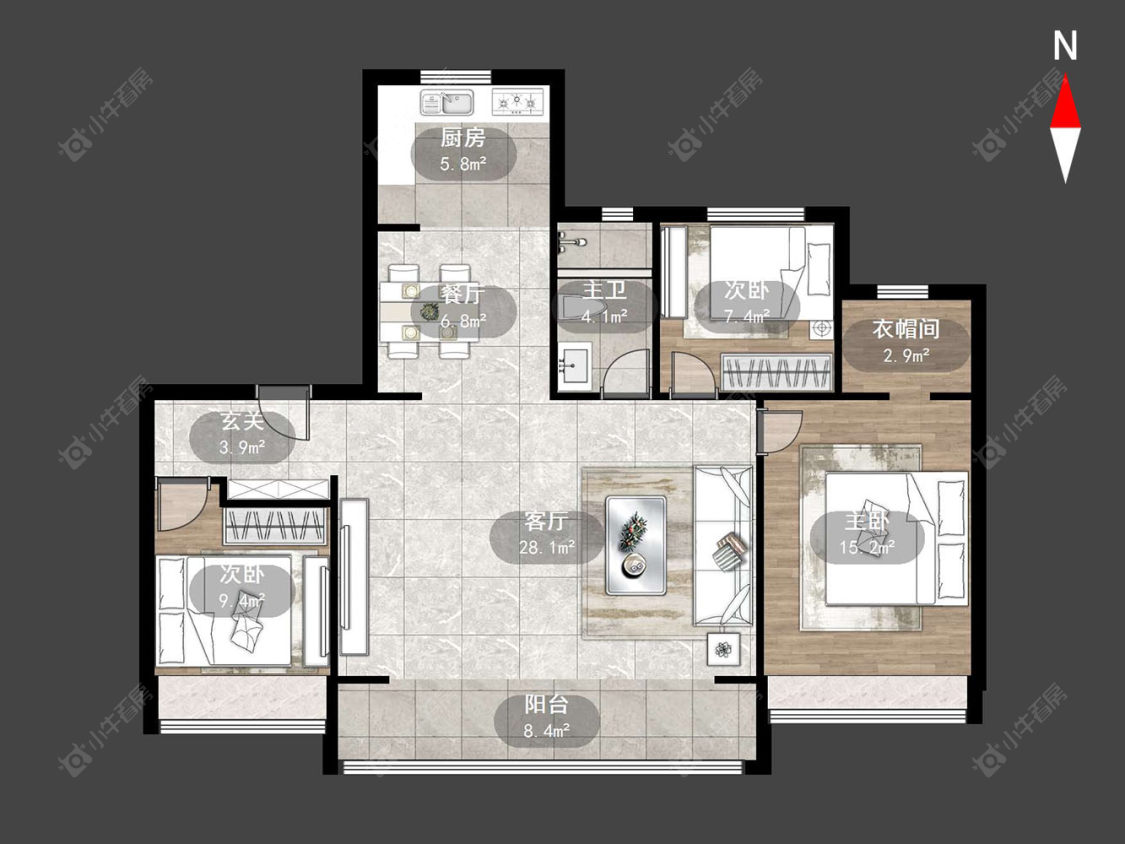 常州保利和光晨樾在售二手房源户型图_小牛看房