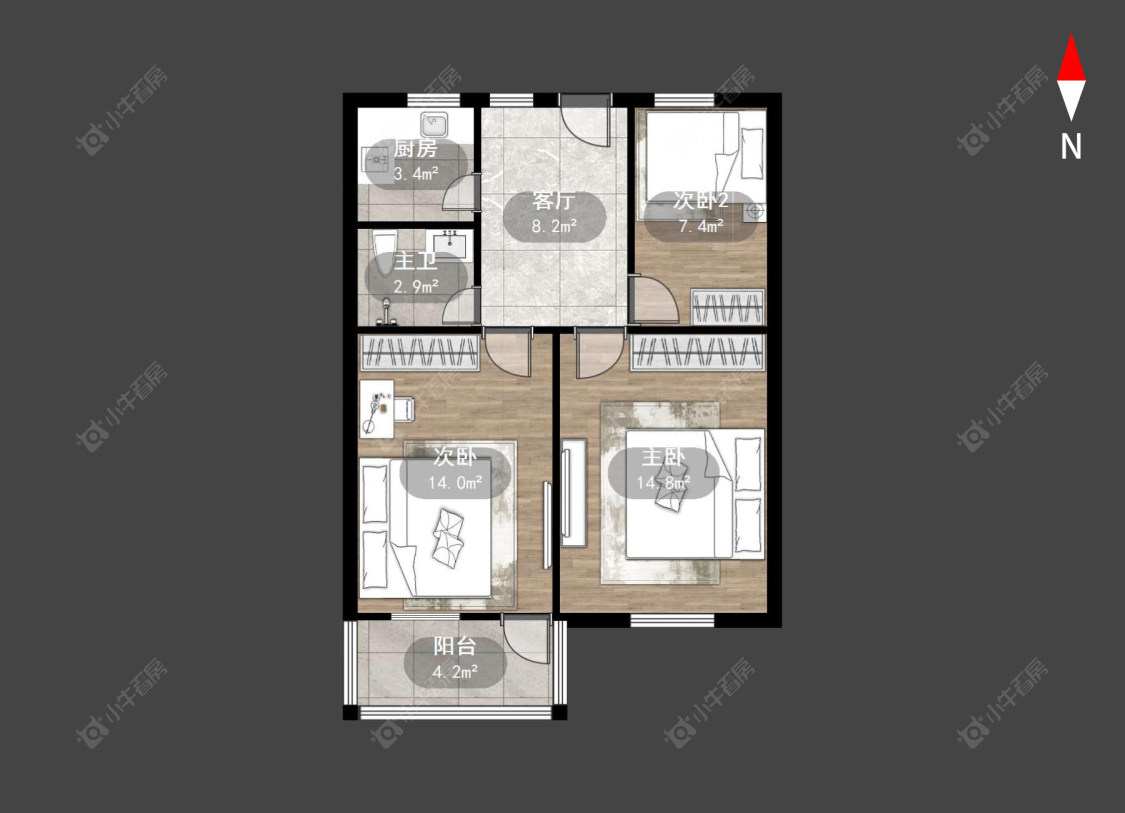 常州桃园新村在售二手房源户型图_小牛看房