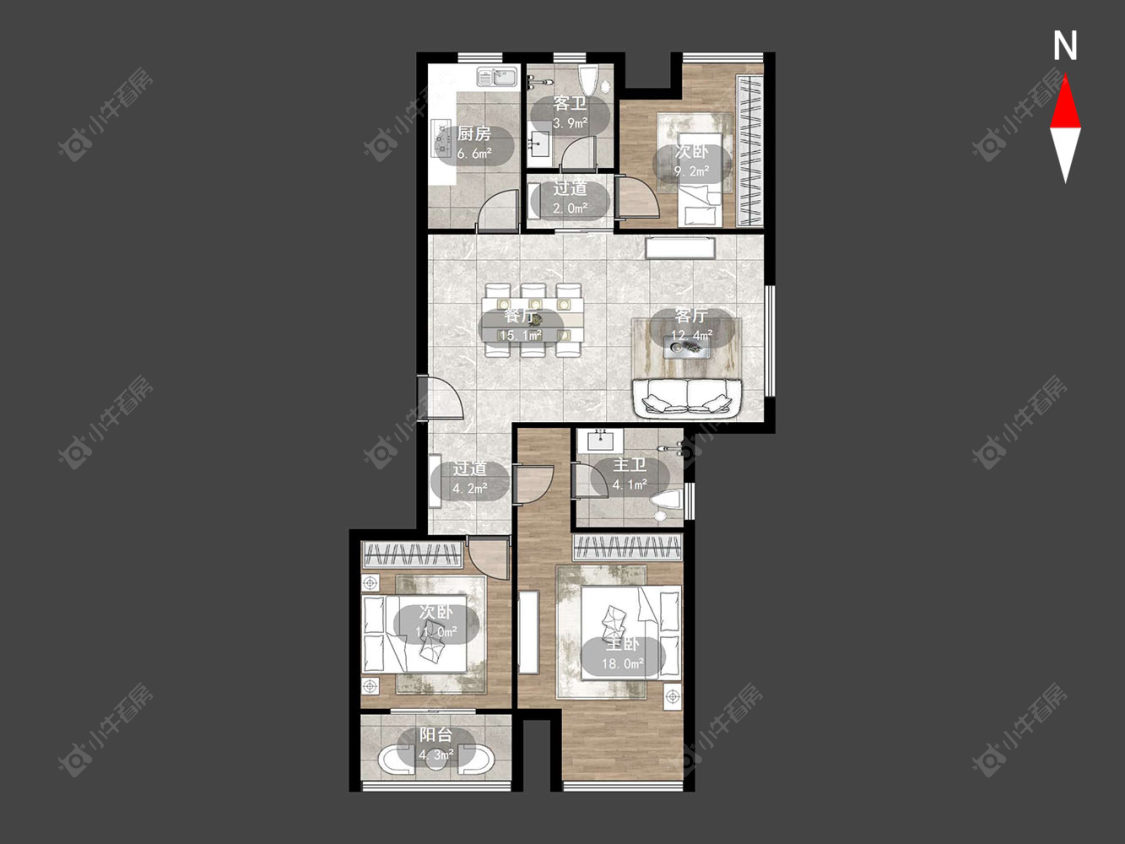 常州新城域一期在售二手房源户型图_小牛看房
