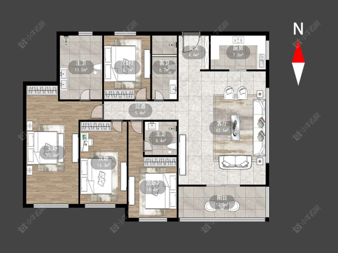 常州中建招商龙宸壹号在售二手房源户型图_小牛看房