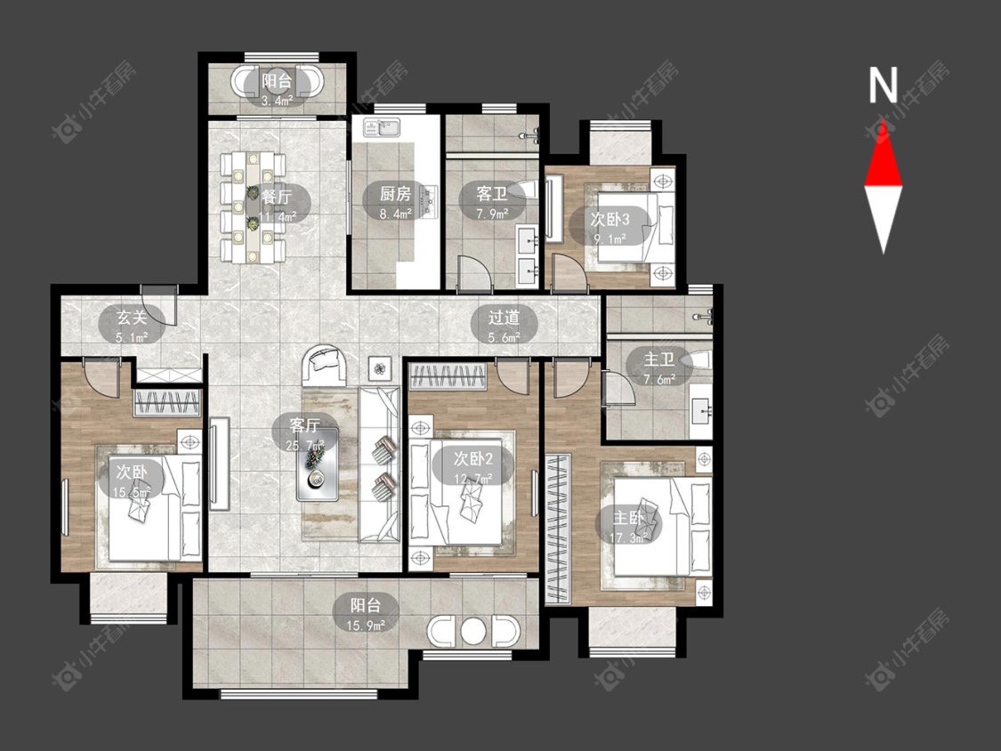 常州新城御景湾在售二手房源户型图_小牛看房