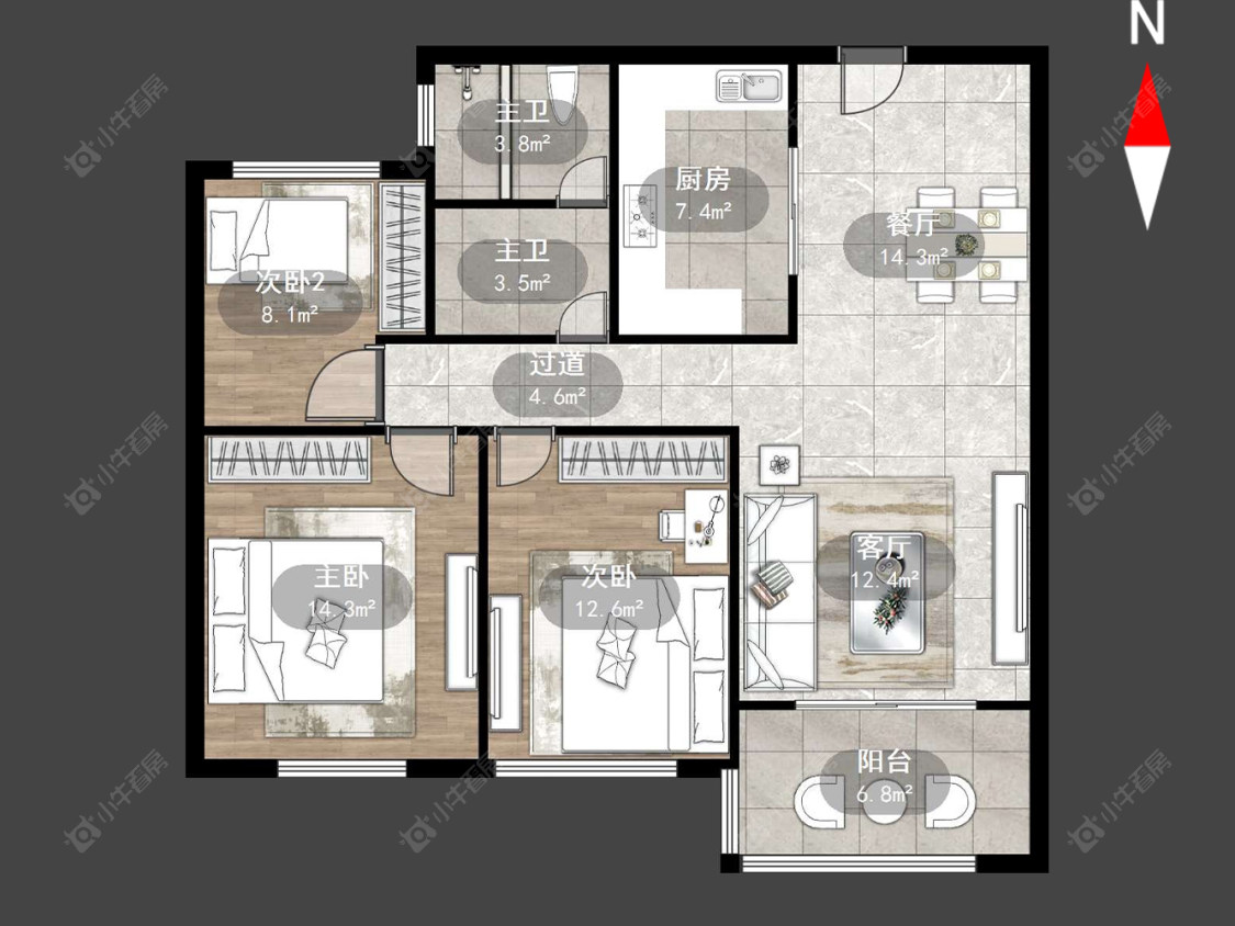 常州御河湾在售二手房源户型图_小牛看房