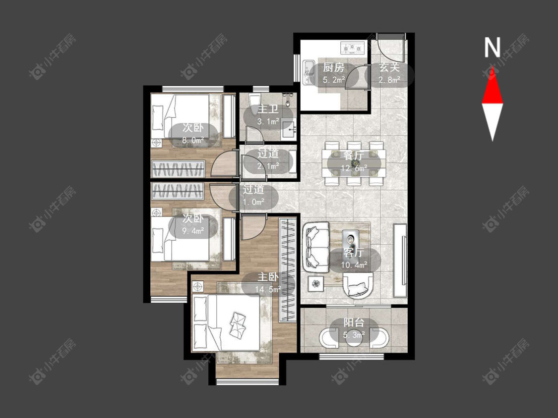 常州路劲城一期在售二手房源户型图_小牛看房