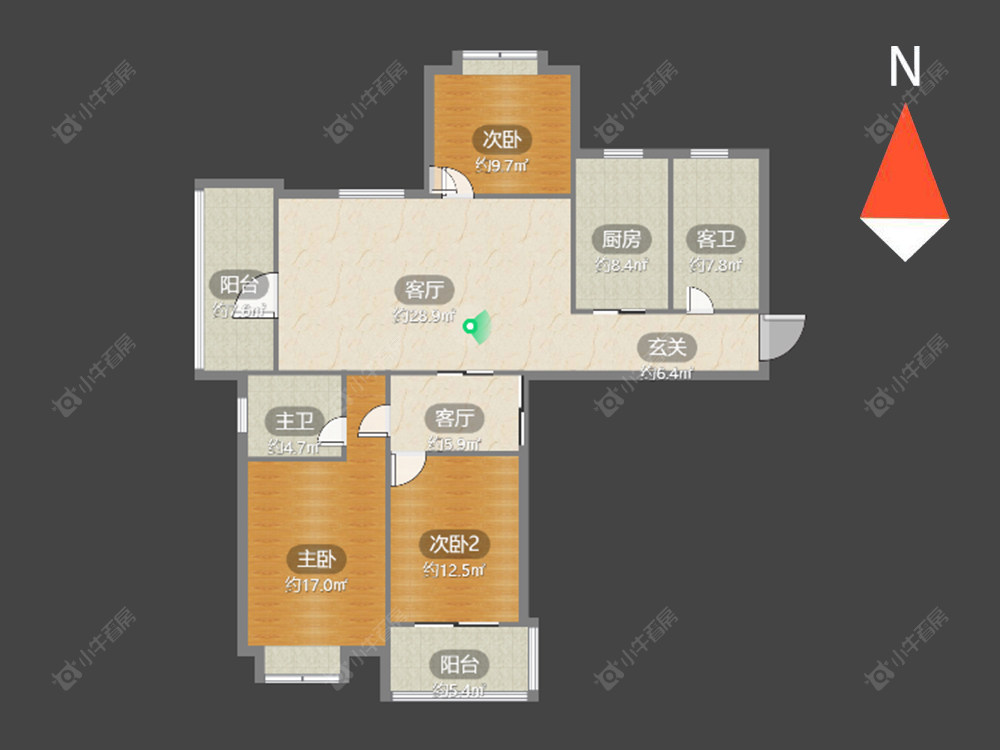 常州香江华廷花园在售二手房源户型图_小牛看房