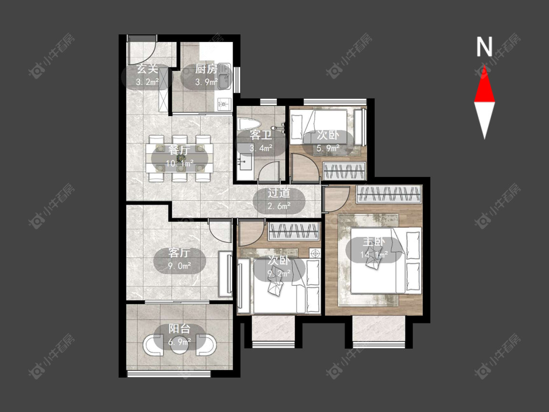 常州路劲城市印象在售二手房源户型图_小牛看房
