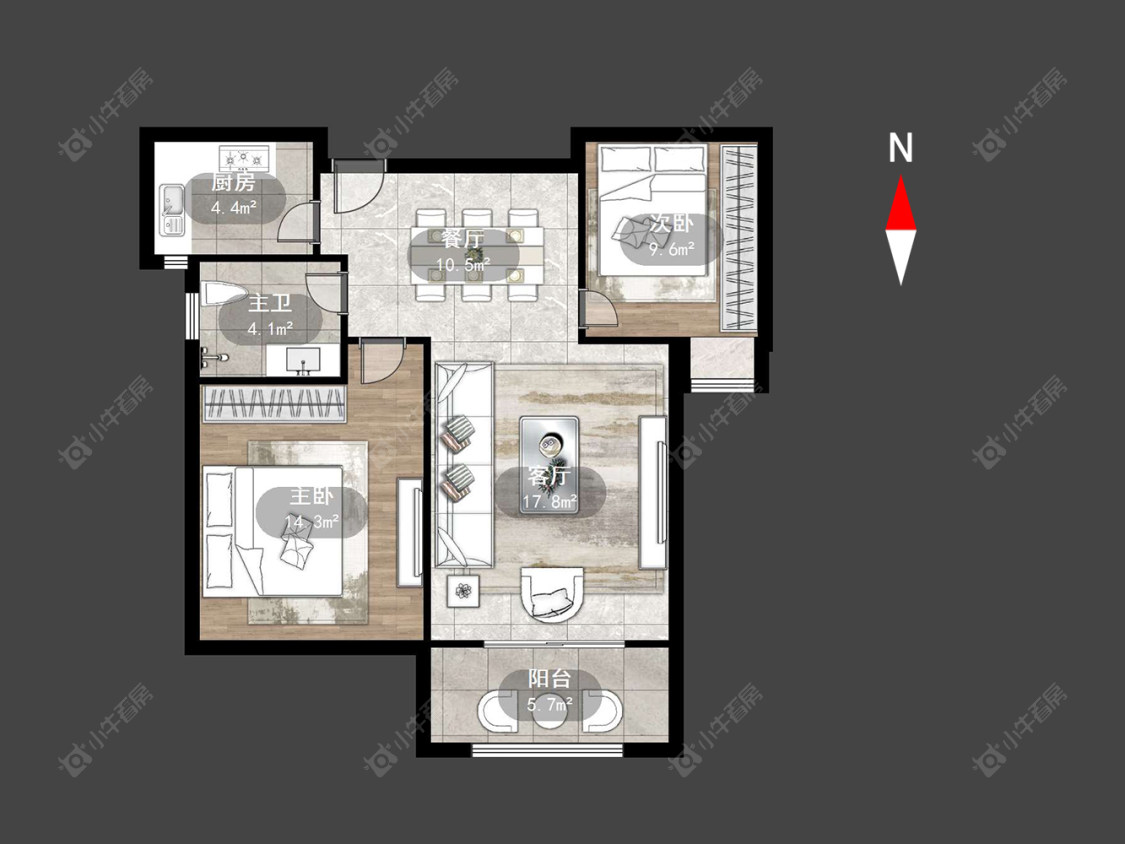 常州大名城西区二区在售二手房源户型图_小牛看房