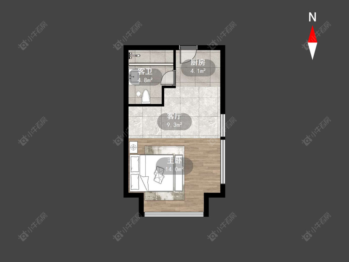 常州青阳城市广场壹号公寓在售二手房源户型图_小牛看房