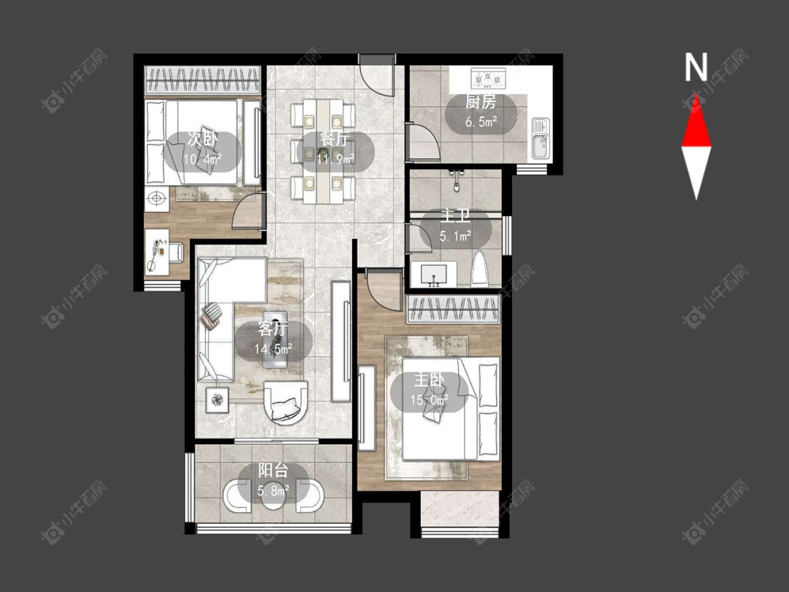 常州新城蓝钻苑南区在售二手房源户型图_小牛看房