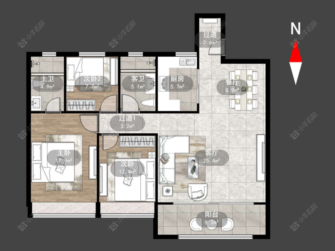 常州中海云樾里在售二手房源户型图_小牛看房