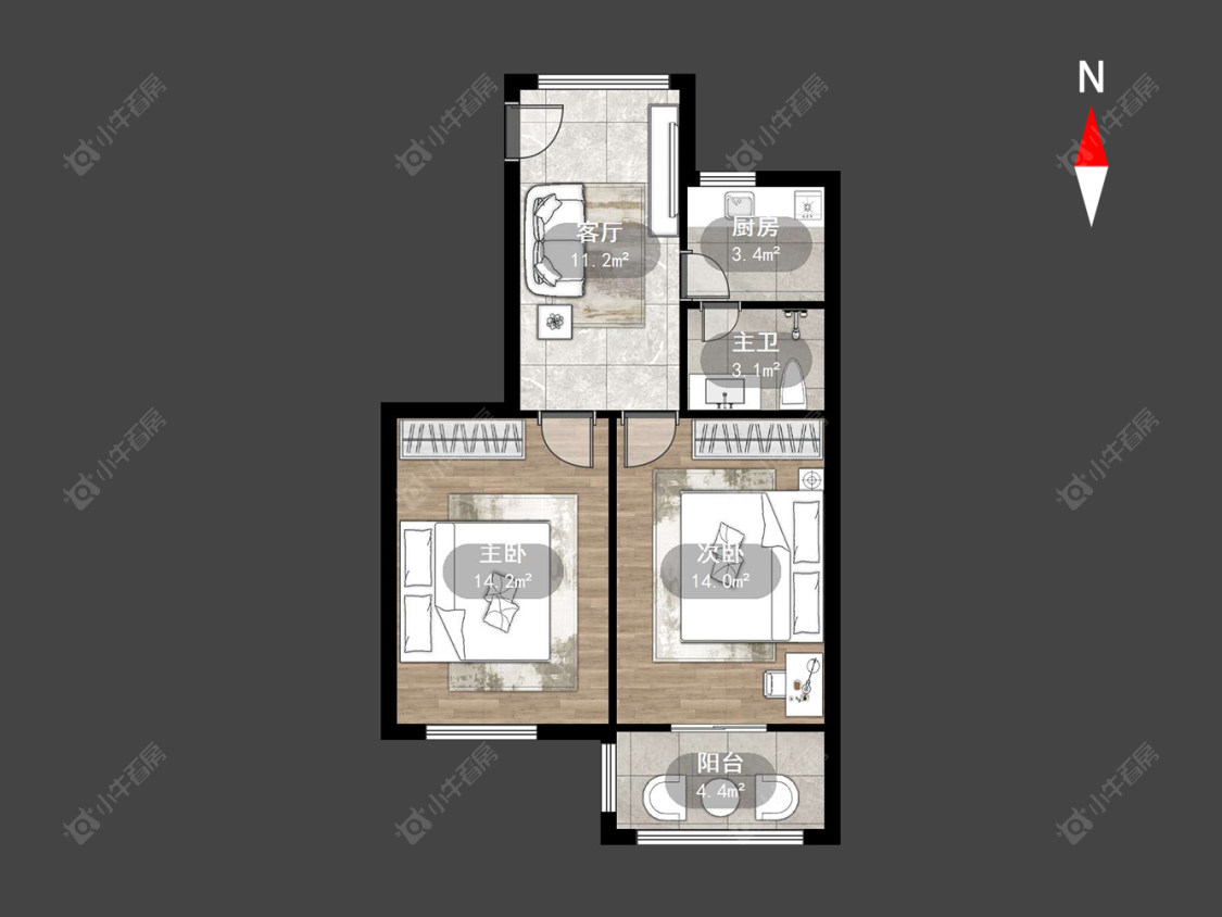常州清潭五村在售二手房源户型图_小牛看房