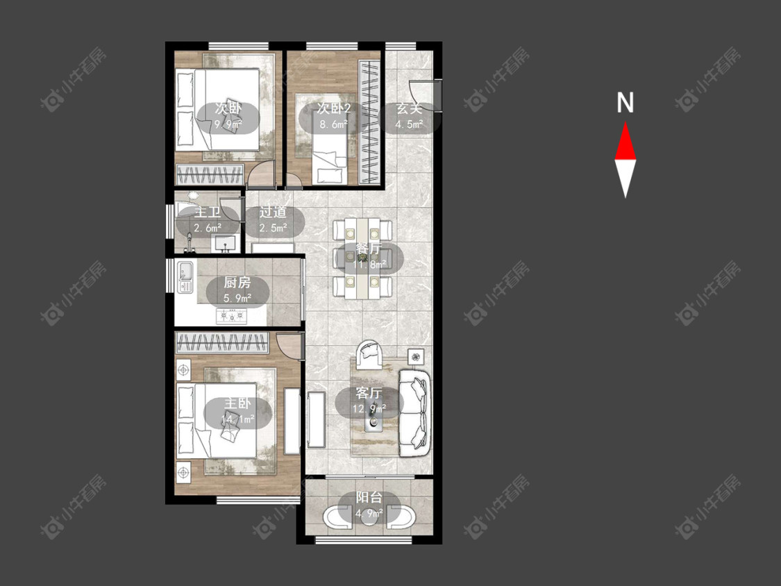 常州金地格林郡在售二手房房源户型图_小牛看房