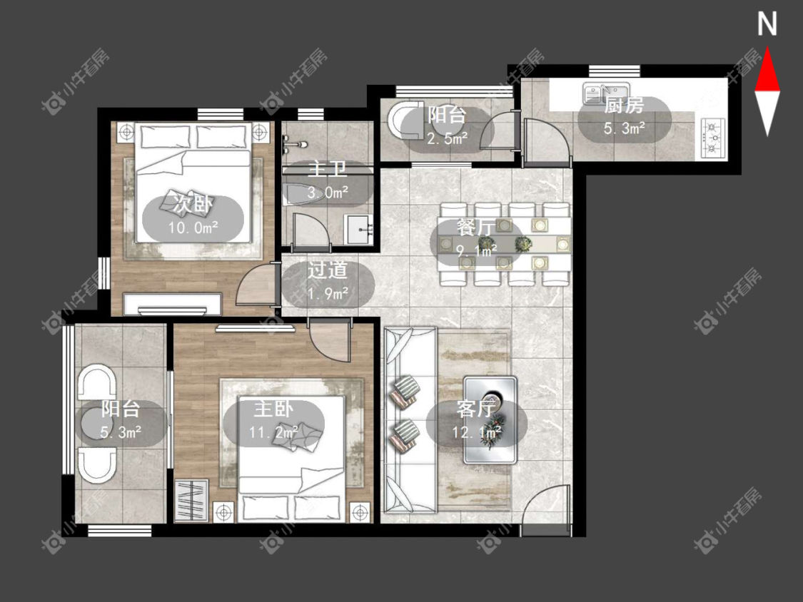 常州京城豪苑北区在租房源户型图_小牛看房
