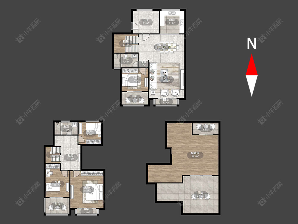 常州绿地香奈别墅区在售二手房源户型图_小牛看房