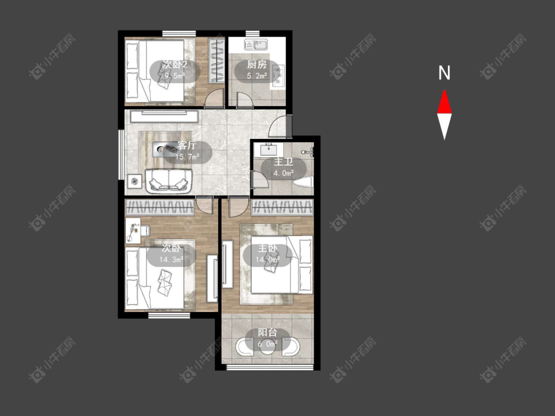 常州燕兴新村西区在售二手房源户型图_小牛看房