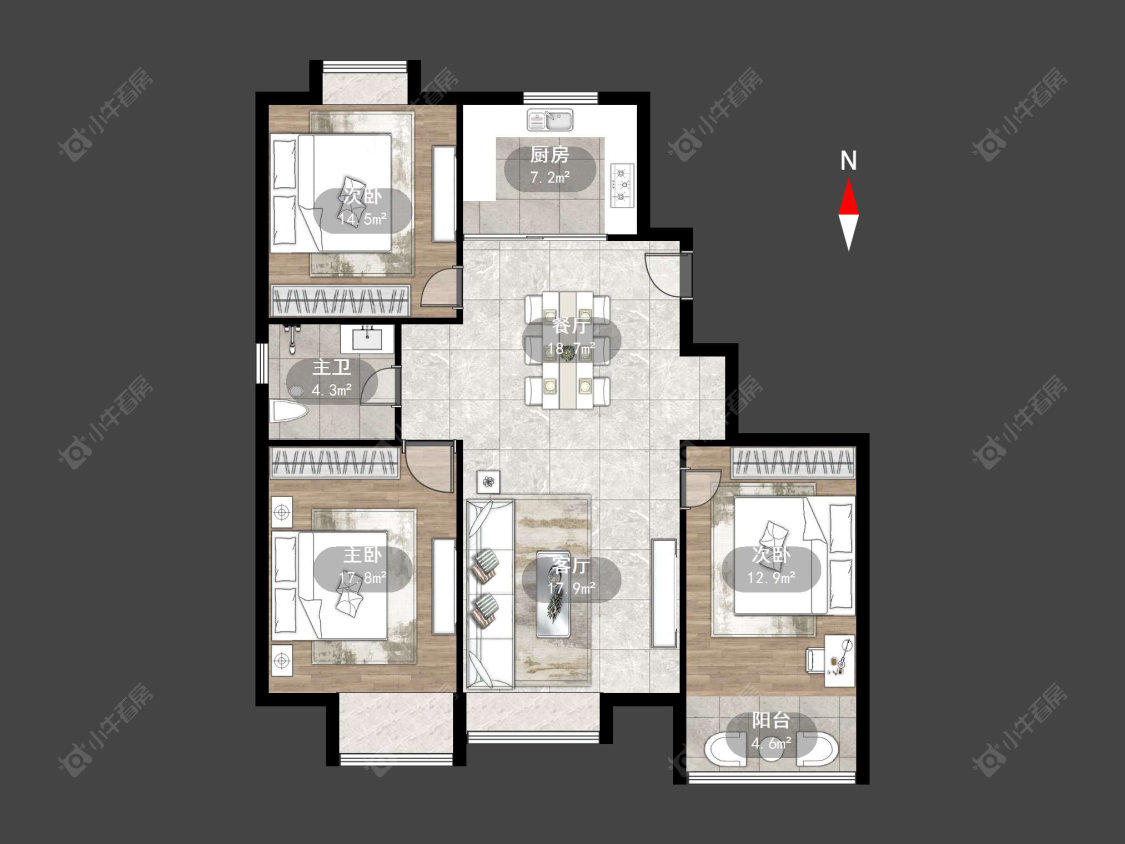 常州紫金园在售二手房源户型图_小牛看房