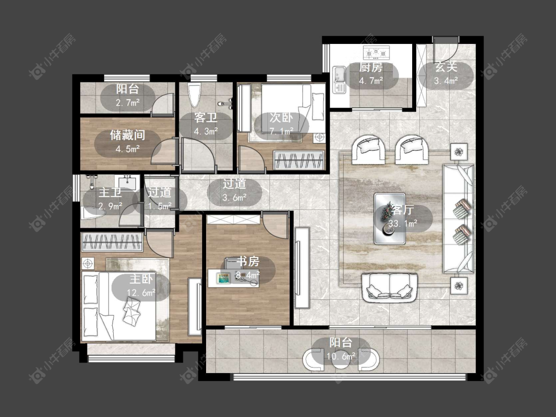 丹阳远洋心里在售二手房源户型图_小牛看房