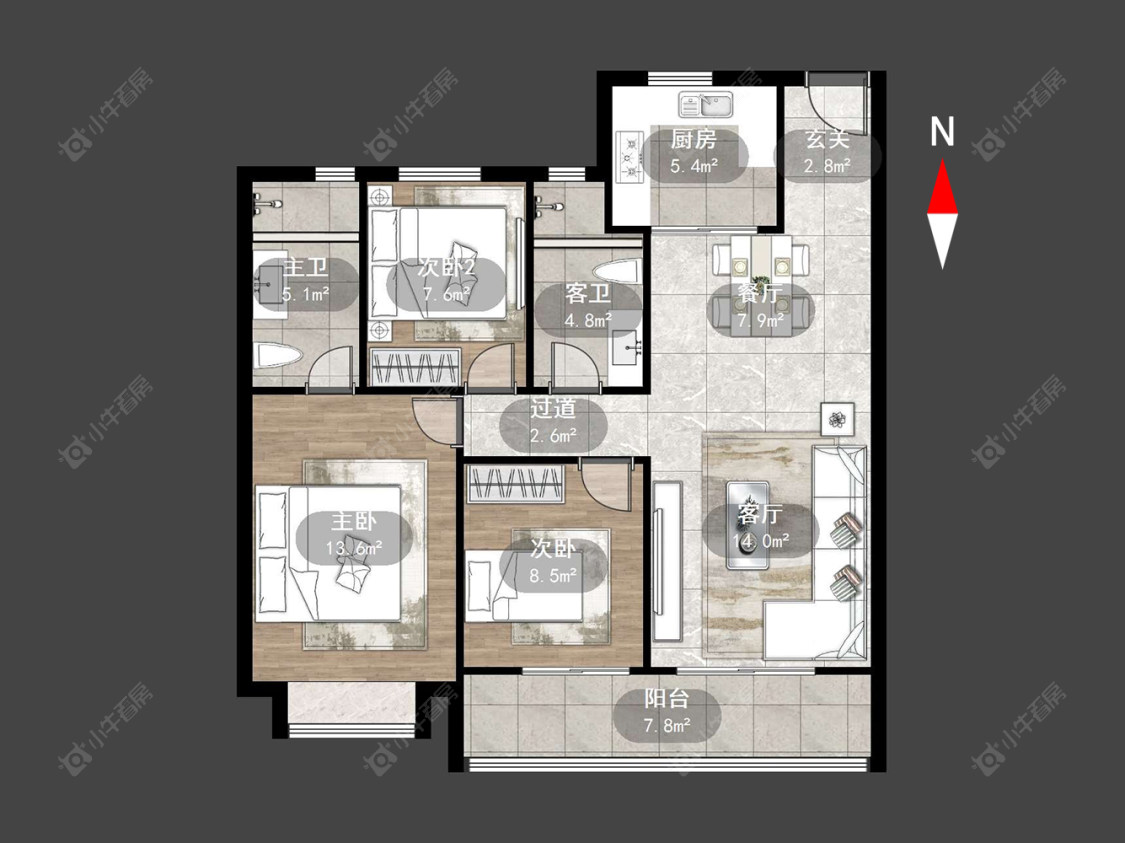 常州阳光城禹洲宸悦在售二手房源户型图_小牛看房