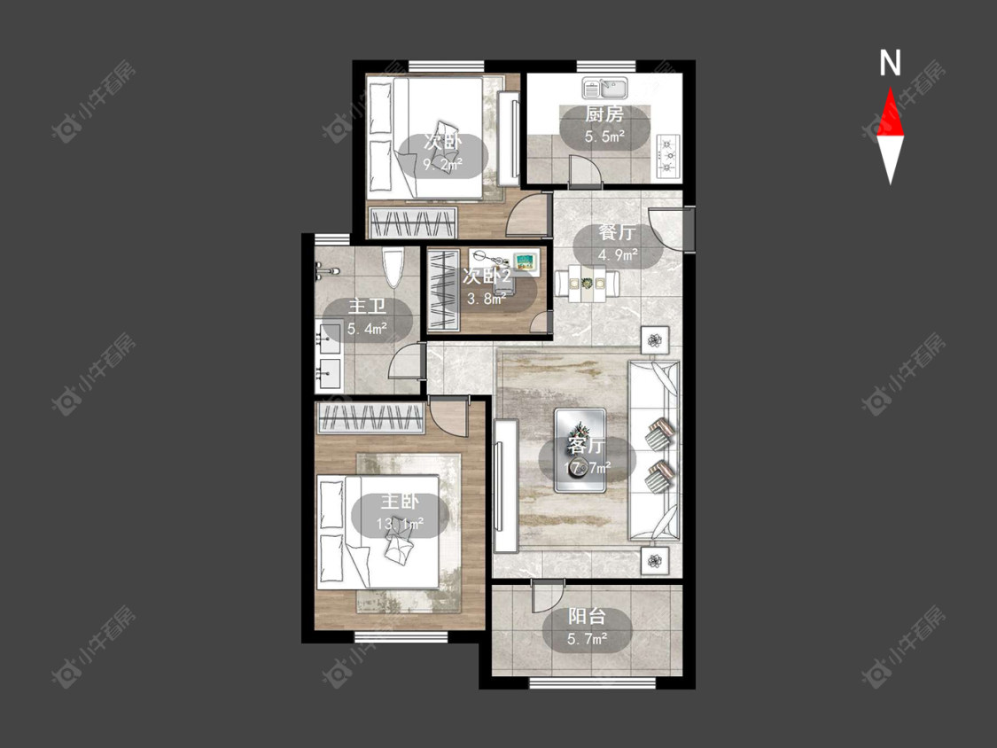 常州长宇棕榈湾在售二手房源户型图_小牛看房