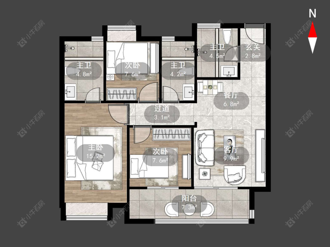 常州璞悦缦宸在售二手房源户型图_小牛看房