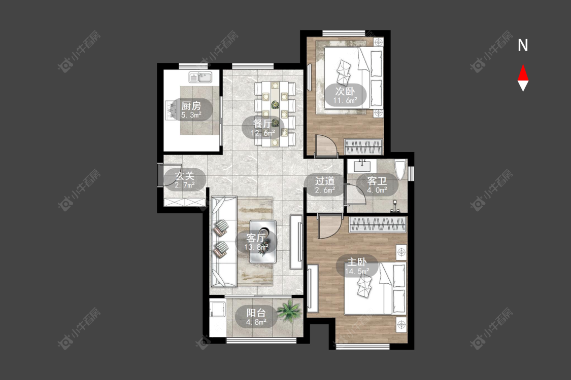 常州新城域二期在售二手房源户型图_小牛看房