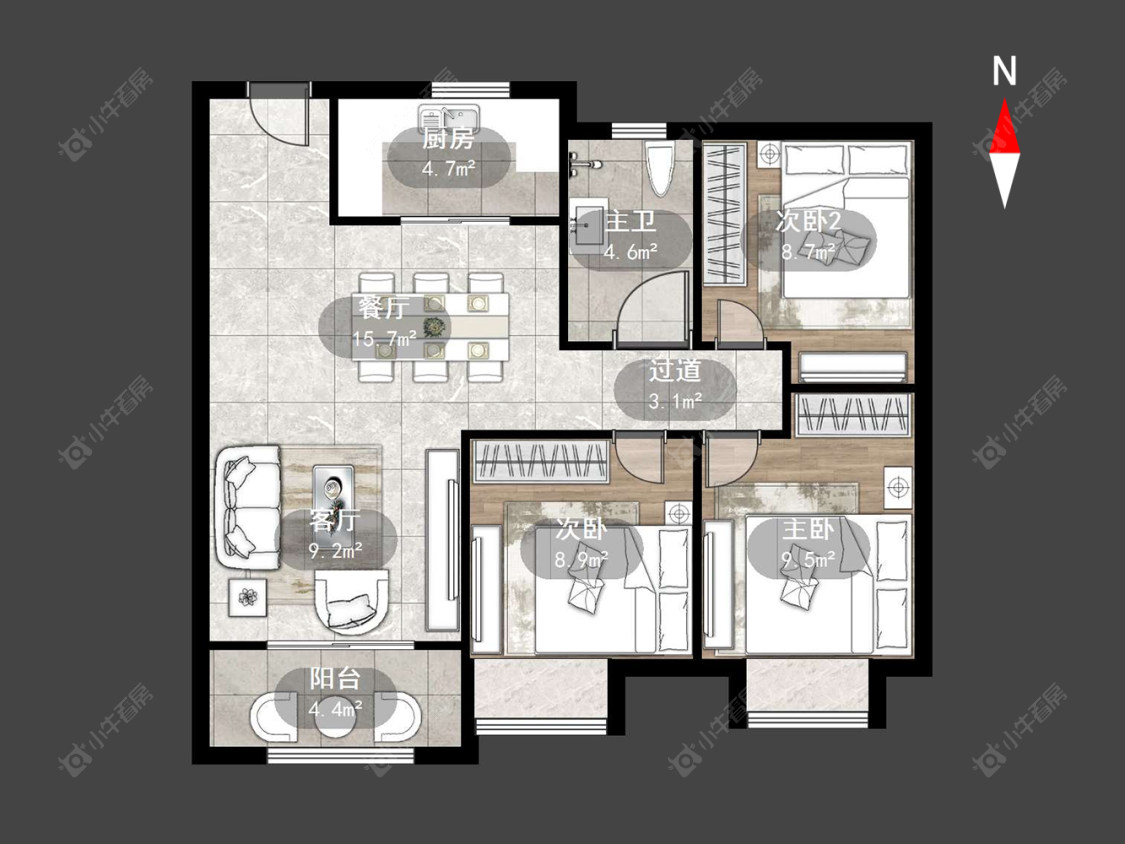 常州万科四季都会在售二手房源户型图_小牛看房