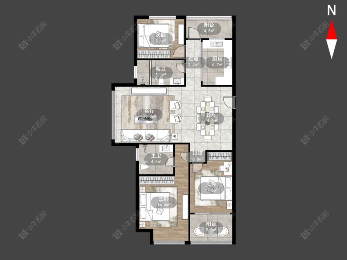 常州九洲新世界君玺在售二手房源户型图_小牛看房