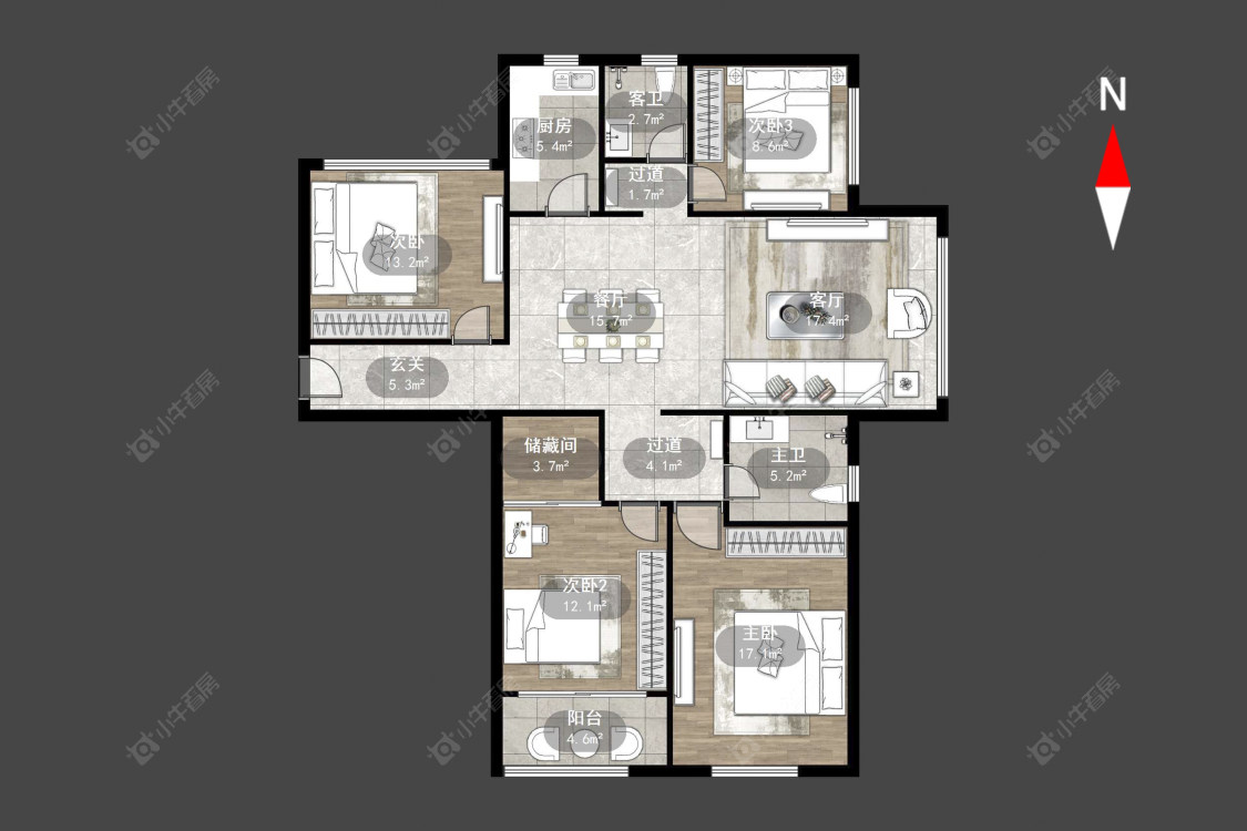 常州星河国际十区在售二手房源户型图_小牛看房